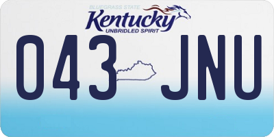 KY license plate 043JNU