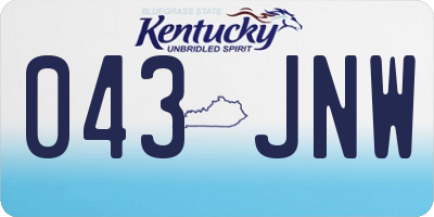 KY license plate 043JNW