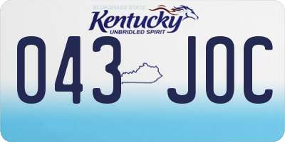 KY license plate 043JOC