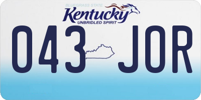 KY license plate 043JOR
