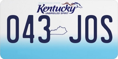 KY license plate 043JOS
