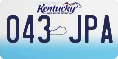 KY license plate 043JPA