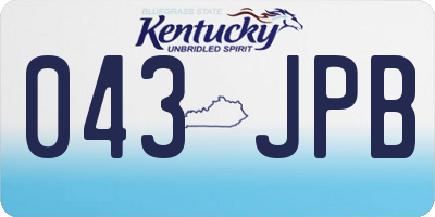 KY license plate 043JPB