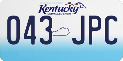 KY license plate 043JPC
