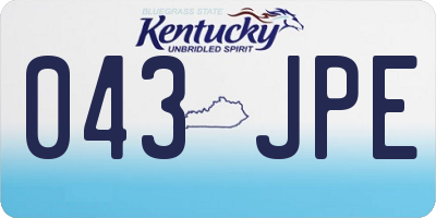 KY license plate 043JPE