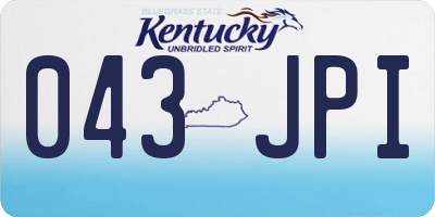 KY license plate 043JPI