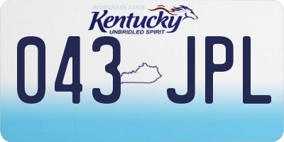 KY license plate 043JPL