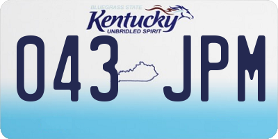 KY license plate 043JPM