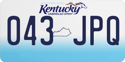 KY license plate 043JPQ