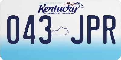 KY license plate 043JPR