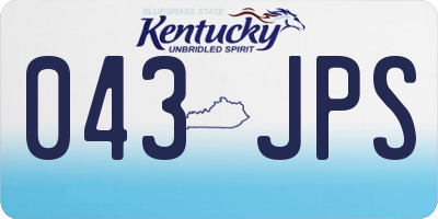 KY license plate 043JPS