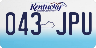 KY license plate 043JPU