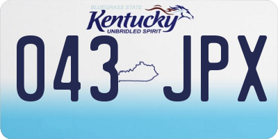KY license plate 043JPX