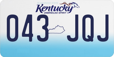 KY license plate 043JQJ