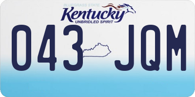 KY license plate 043JQM