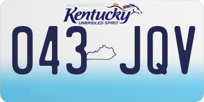 KY license plate 043JQV