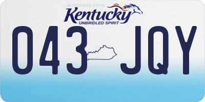 KY license plate 043JQY