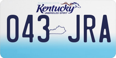 KY license plate 043JRA