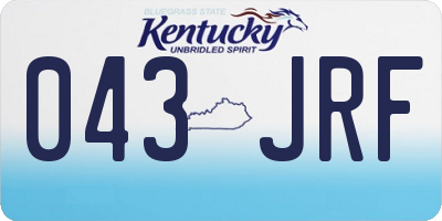 KY license plate 043JRF