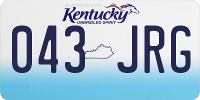 KY license plate 043JRG