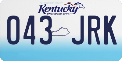 KY license plate 043JRK