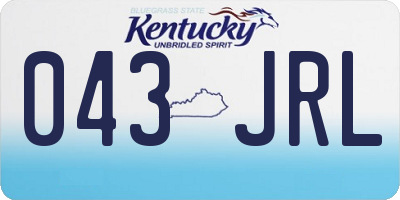 KY license plate 043JRL
