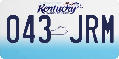 KY license plate 043JRM