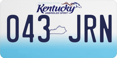 KY license plate 043JRN