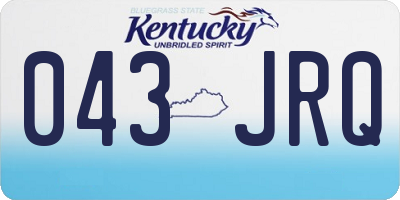 KY license plate 043JRQ