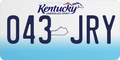 KY license plate 043JRY