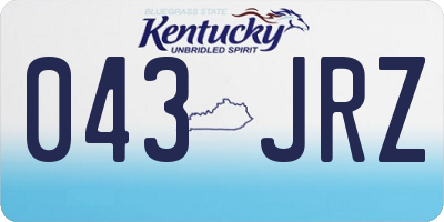 KY license plate 043JRZ