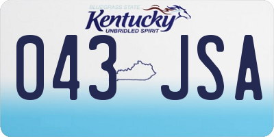 KY license plate 043JSA