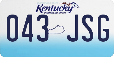 KY license plate 043JSG