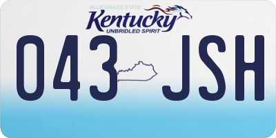 KY license plate 043JSH