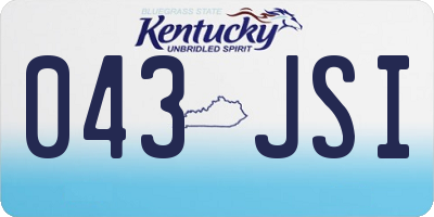 KY license plate 043JSI