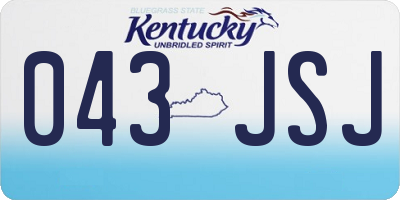 KY license plate 043JSJ