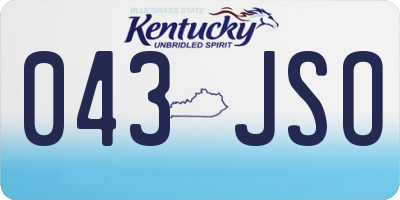 KY license plate 043JSO