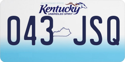 KY license plate 043JSQ