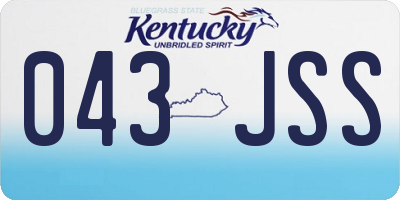 KY license plate 043JSS