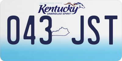 KY license plate 043JST
