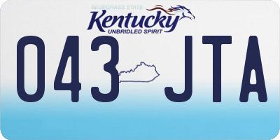 KY license plate 043JTA