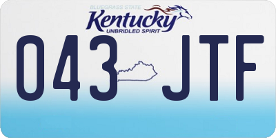 KY license plate 043JTF