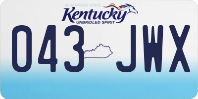 KY license plate 043JWX