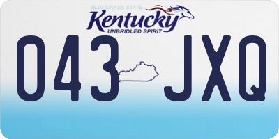 KY license plate 043JXQ