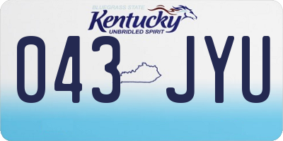 KY license plate 043JYU