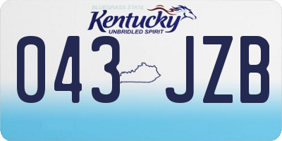 KY license plate 043JZB