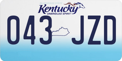 KY license plate 043JZD