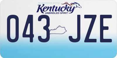KY license plate 043JZE