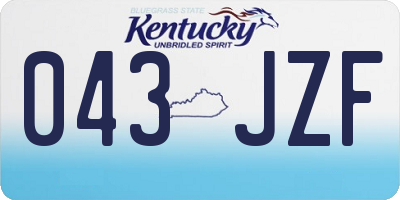 KY license plate 043JZF