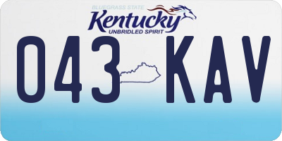 KY license plate 043KAV